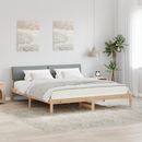 vidaXL Ágykeret Barna és világosszürke 200 x 200 cm Tömör fenyőfa