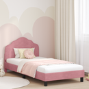 vidaXL Gyerekágy kerettel fejtámlával Rózsaszín 80 x 200 cm Bársony