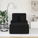 vidaXL Fotel Loungba Szoknyával 3 db Fekete szövet 91 x 157 x 91 cm