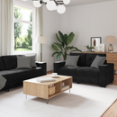 vidaXL Kanapé Szett 3 pcs Fekete 221 x 80 x 80 cm Bársony