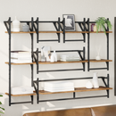 vidaXL Fali polc készlet 6 pcs Öreg fa 100 x 25 x 30 cm Faanyag