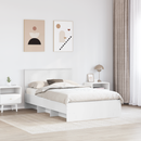 vidaXL Ágykeret fejtámlával Fehér 137 x 203 cm Faanyag