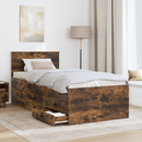 vidaXL Nappaliágy fiókkal Füstölt Tölgy és Fekete 90 x 190 cm Faanyag