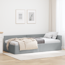 vidaXL Sarokágy keret fejtámlával Világosszürke 90 cm x 200 cm szövet