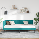 vidaXL Sarokágy keret fejtámlával Türkiz 90 cm x 190 cm Bársony