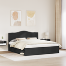 vidaXL Ágykeret fejtámlával Fekete 200 x 200 cm Tömör fenyőfa