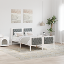 vidaXL Ágykeret fejtámlával Világosszürke 135 x 190 cm Tömör fenyőfa