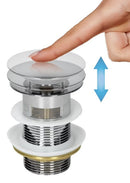 Klikk - klakk leeresztőszelep - SZÖGLETES - KRÓM - túlfolyó NÉLKÜLI modókagylóhoz 5/4&quot;