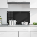 vidaXL Konyhai hátfal Fekete 90 x 50 cm edzett üveg