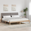 vidaXL Ágykeret fejtámlával Barna 200 x 200 cm Tömör fenyőfa