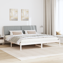 vidaXL Ágykeret fejtámlával Fehér 200 x 200 cm Tömör fenyőfa