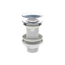 Klikk - klakk PVC leeresztőszelep - KEREK - KRÓM - univerzális - túl / nem túlfolyós mosdókhoz -5/4&quot;