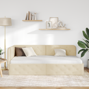 vidaXL Sarokágy keret Krém 90 x 200 cm szövet