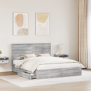 vidaXL Tárolós Ágy fejtámlával Szürke Sonoma 160 x 200 cm Faanyag