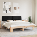 vidaXL Ágykeret Kárpitozott Fejtámlával Fekete 180 x 200 cm