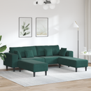 vidaXL Kanapé 3 pcs Sötétzöld 250 x 188 x 76 cm Bársony