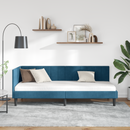 vidaXL Sarokágy keret fejtámlával Kék 80 cm x 200 cm Bársony