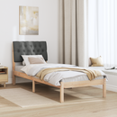 vidaXL Ágykeret Kárpitozott Fejtámlával fejtámlával Barna 75 x 190 cm
