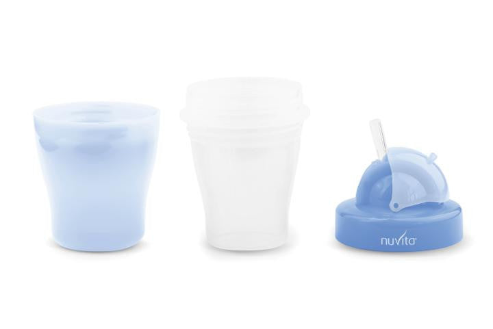 Nuvita dupla falú szívószálas itatópohár - blue - 1436