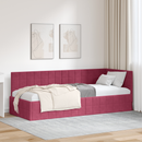 vidaXL Sarokágy keret fejtámlával Bordó 80 cm x 200 cm Bársony
