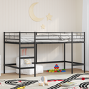vidaXL Gyerekek Loft Ágykerete Egyszínű Fekete 80 x 200 cm Acél