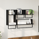 vidaXL Fali polc készlet 4 pcs Fekete tölgy 65 x 25 x 30 cm Faanyag