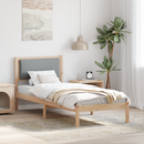 vidaXL Ágykeret fejtámlával Világosszürke 80 x 190 cm Tömör fenyőfa