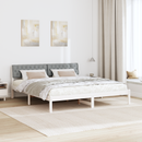 vidaXL Ágykeret Fehér és világosszürke 180 x 200 cm Tömör fenyőfa