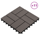 vidaXL Faszegély járólap 11 pcs Sötét Barna 30 x 30 cm WPC