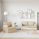 vidaXL Kanapé Szett 2 pcs Krém 144 x 80 x 85 cm szövet