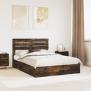 vidaXL Tárolós Ágy fejtámlával Füstölt tölgy 160 x 200 cm Faanyag