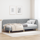 vidaXL Sarokágy keret Világosszürke 90 x 190 cm szövet