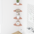 vidaXL Lebegő polc polcokkal tárolóval 4 pcs Rózsaszín 15 x 15 x 2 cm