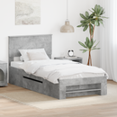 vidaXL Ágykeret fejtámlával Beton Szürke 80 x 200 cm Faanyag