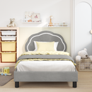 vidaXL Gyerekágy kerettel Világosszürke 80 x 200 cm Bársony