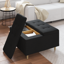 vidaXL Tároló oszmán párnával Fekete 80 x 80 x 45 cm szövet