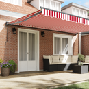 vidaXL Napernyő keret Piros és Fehér 500 × 300 cm