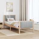 vidaXL Ágykeret Barna és világosszürke 80 x 200 cm Tömör fenyőfa