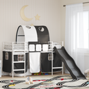 vidaXL Gyerekek Loft Ágykerete Fehér és fekete 75 x 190 cm Fém