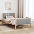 vidaXL Ágykeret Barna és világosszürke 100 x 200 cm Tömör fenyőfa