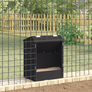 vidaXL Nyúl Etető Fekete 64.5 x 25.5 x 45.5 cm Hidegen Hengerelt Acél