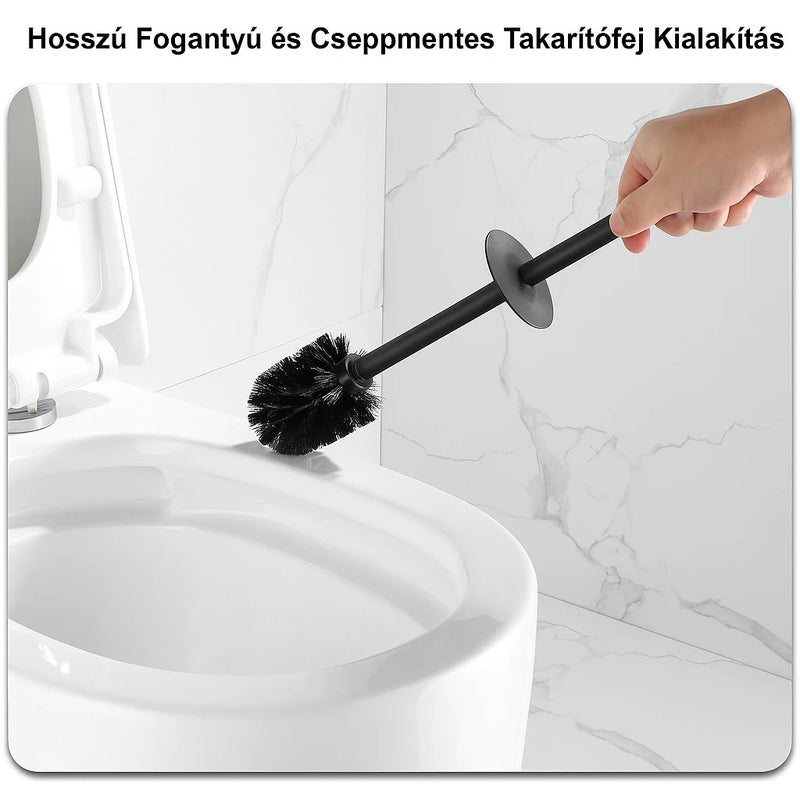 Viva NERO - fürdőszobai kiegészítő - WC kefe tartó hengeres - GUN METAL