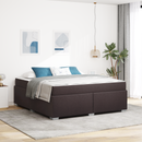 vidaXL Ágykeret matracmal Sötét Barna 180 x 200 cm szövet