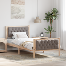 vidaXL Ágykeret fejtámlával Tópszínű 90 x 190 cm Tömör fenyőfa