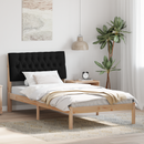 vidaXL Ágykeret Kárpitozott Fejtámlával fejtámlával Barna 100 x 200 cm