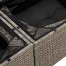 vidaXL 3 részes szürke polyrattan kerti ülőgarnitúra párnákkal