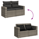 vidaXL 6 részes szürke polyrattan kerti ülőgarnitúra párnákkal