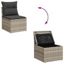 vidaXL 3 részes világosszürke polyrattan kerti ülőgarnitúra párnával