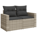 vidaXL 9 részes világosszürke polyrattan kerti ülőgarnitúra párnával