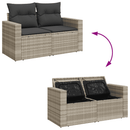 vidaXL 9 részes világosszürke polyrattan kerti ülőgarnitúra párnával